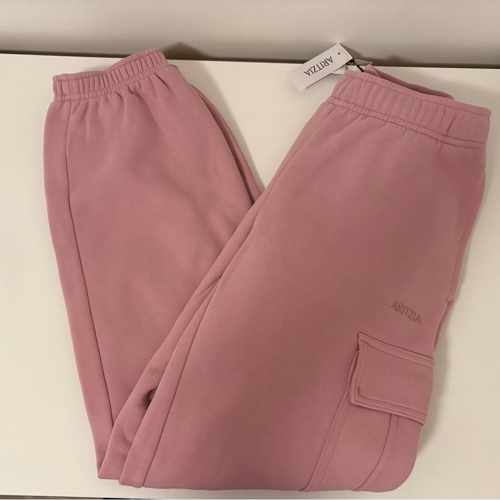 Aritzia NWT Rose Pink Baggy Cargo Joggers